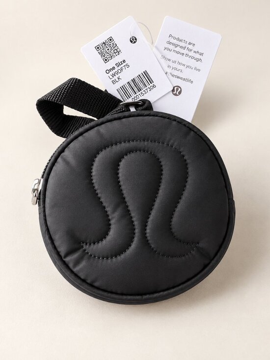 lululemon athletica Handbags - NWT Lululemon Logo Coin Pouch Black Compact Zippered Wallet Travel Accessory